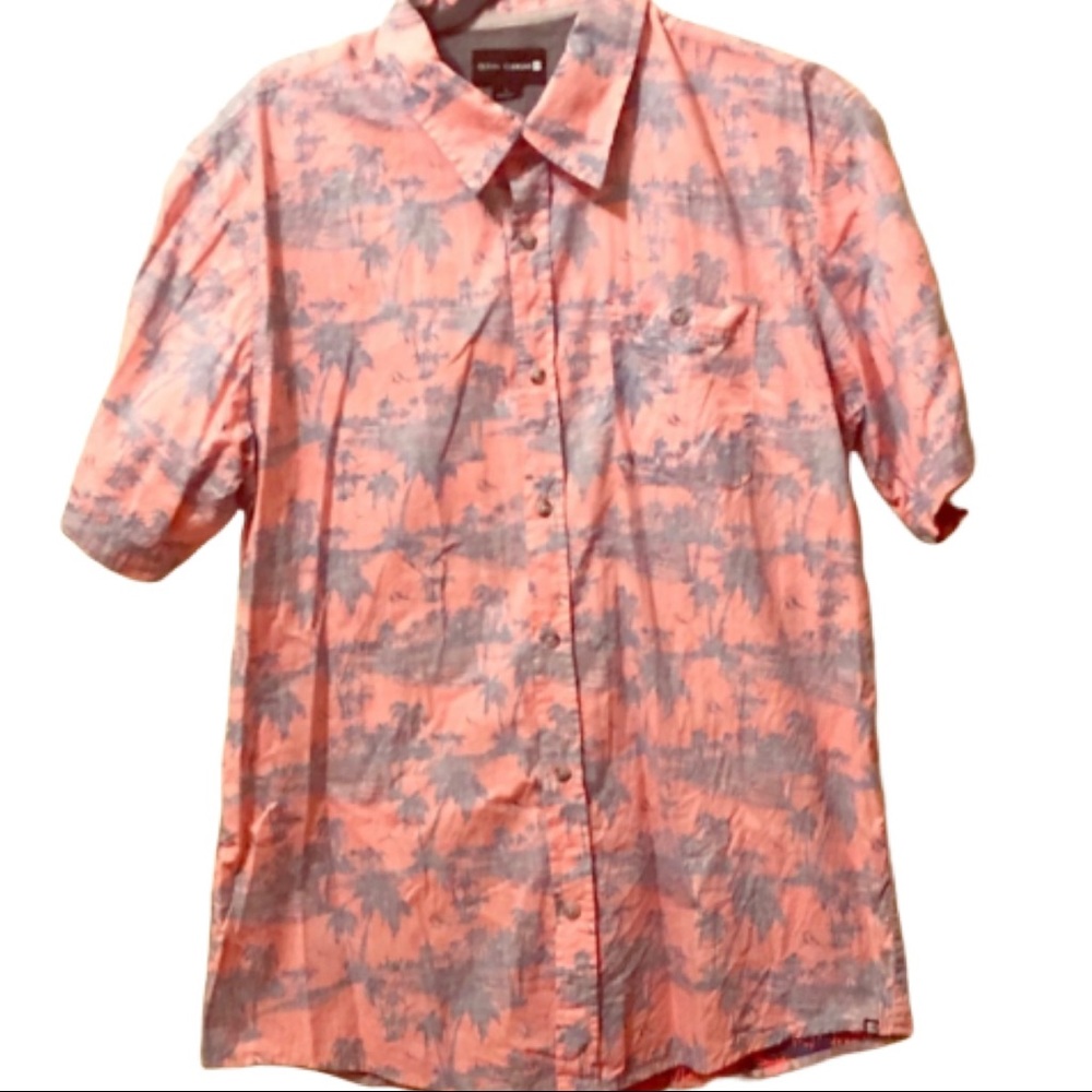 Ocean Current Red Hawaiian Button Down Shirt